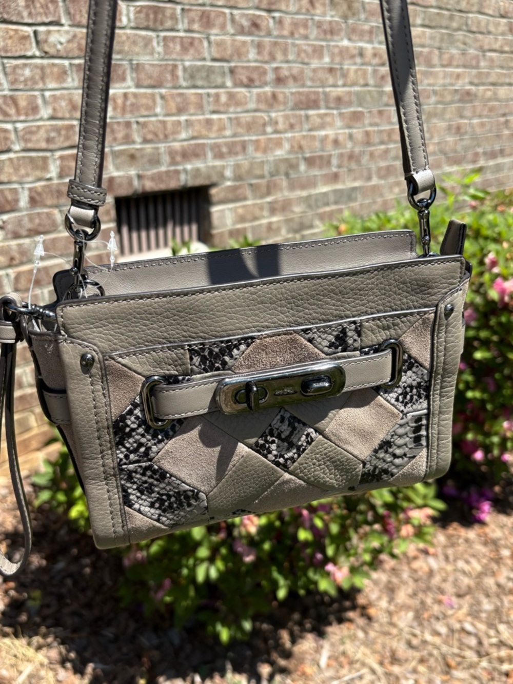 Coach Swagger Exotic Patchwork Crossbody Wristlet NWT